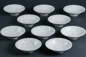 【うつわ】『 白釉平鉢 平皿 10客 10744 』 10個組 白磁 料亭 日本料理 懐石 会席 和食器 うつわ 器 焼物 陶器 磁器 陶磁器
