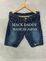 MACK DADDY ロゴ刺繍デニムショートパンツ！日本製！_画像1