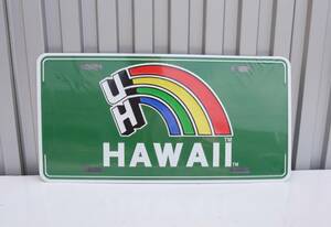 ★ハワイアン雑貨★University of HAWAII ／ハワイ大学 グッズ／ロゴ入りナンバープレート＜UH グリーン＞