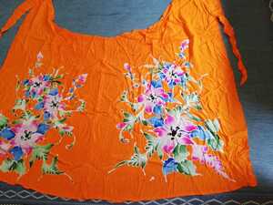  pareo orange floral print for adult 