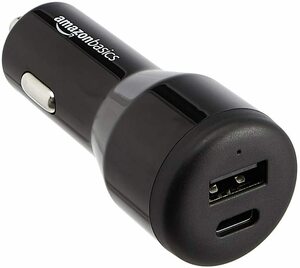 RSM591 car charger 18W USB-C port 12W USB-A port attaching Amazon Basic 