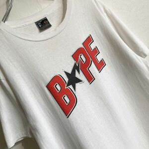 90s A BATHING APE アベイシングエイプ BAPE STAR ベイプスター Tシャツ 半袖 - Size M 襤褸 ビンテージ 雰囲気◎