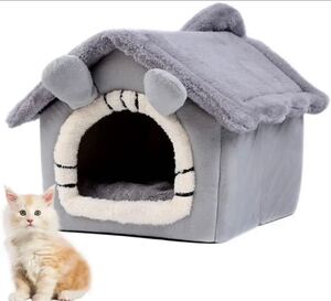 ペットベッド 猫ハウス 秋冬用 ドーム型 キャットハウス 暖かい ふわふわ
