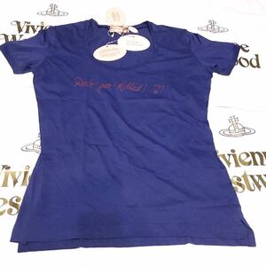  including carriage * new goods * cost -28600 jpy Vivienne Westwood Italy made short sleeves stretch T-shirt blue ② unisex M size Vivienne Westwood 