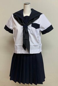 C8*[ new goods ]*. high school uniform * black line summer sailor suit set ( short sleeves )