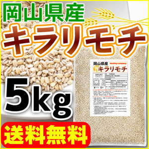 キラリモチ 岡山県産 5kg もち麦 国産 2021年産 令和3年産 メール便 送料無料 セール特売品