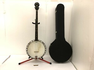 ◇【同梱不可】ジャンク品 Vine banjo 5弦 オープンバック バンジョー バイン 詳細不明 動作未確認 ケース付《店頭引取可能》