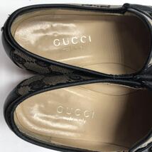 1円【極美品】 GUCCI パンプス GG キャンバス レザー ホースビット ゴールド金具 レディース 靴 ヒール シューズ ローファー グッチ 36C_画像9