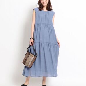 新品 スラブティアードワンピース ロング丈 ゆったり