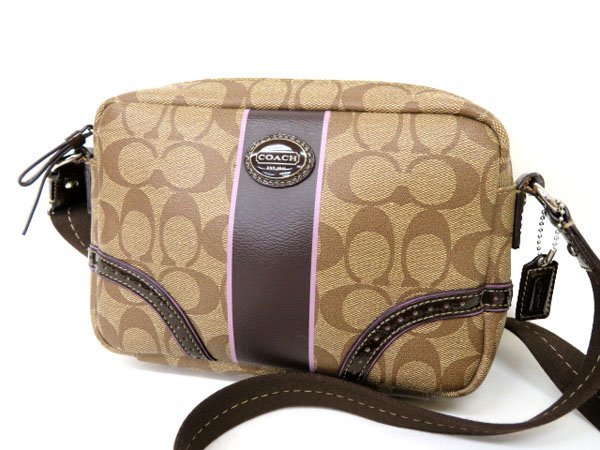 爆買い OLD COACH スクエア ショルダーバッグ ミルクティベージュ 法廷