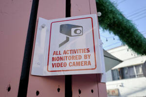 新品 SECURITY SIGN セキュリティ　防犯カメラ　コーナーサイン フランジサイン 看板 アメリカ アメリカンハウス　インテリア　店舗