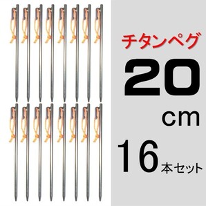 【送料無料】チタンペグ 20cm 16本セット