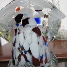 イギリス インテリア雑貨 ガラス製 置き物 ガラスバスケット フラワーベース 花器 飾り 英国 glass 1272sb_画像6