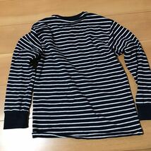 【中古】UNIQLO KIDS ユニクロ キッズ　ウルトラストレッチスゥエット（ボーダー・セミワイドカラー・長袖）サイズ150 上のみ_画像7