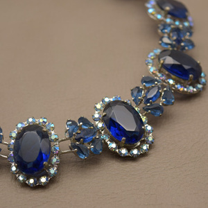 Christian Dior ロイヤルブルー ガラス ネックレス