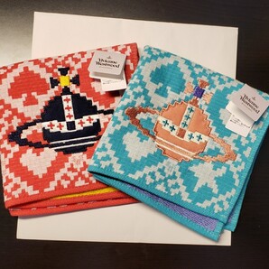 ヴィヴィアンウエストウッド 新作タオルハンカチ2枚③ガーゼ オーブ刺繍Vivienne Westwood■値下げ交渉は、不可■