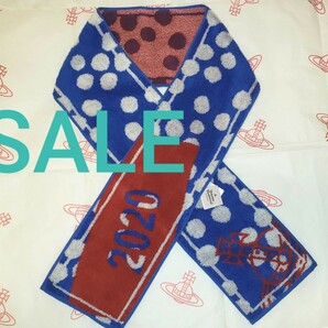 レア★ロングタオルハンカチBL★ORBドット水玉Vivienne Westwoodヴィヴィアンウエストウッド■値下げ交渉は、不可■
