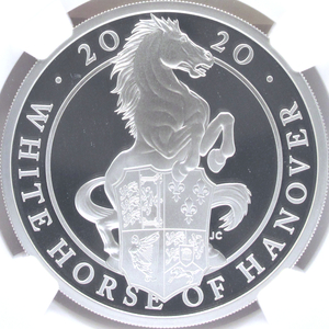 『最高鑑定 BOX付き』2020年 イギリス 2ポンド銀貨 NGC PF70 ULTRA CAMEO 2020年 ハノーヴァーの白馬 銀貨