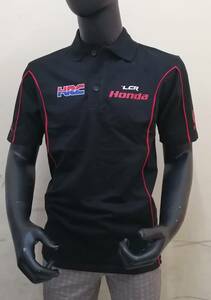 【LCR HONDA T】MotoGP オフィシャル ポロシャツ【M】 希少 BLACK （検：中上貴晶【30】 MotoGP HRC RC213V）