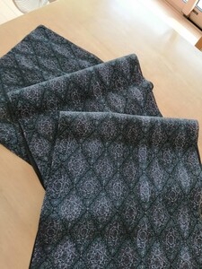 【古布(はぎれ)30×270㌢】夏着物 黒 着物生地 ほどき ハギレ
