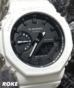 新品 G-SHOCK Gョック ジーショック カシオ CASIO 正規品 腕時計 アナデジ腕時計 多機能腕時計 八角形フォルム カシオーク ホワイト