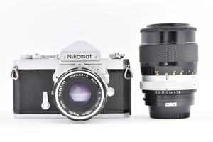 Nikon Nikomat FT + 非AI NIKKOR-S Auto 5cm F2 + 非AI NIKKOR-Q Auto 135mm F2.8 ニコン フィルムカメラ MF一眼レフ 単焦点レンズ ■01320