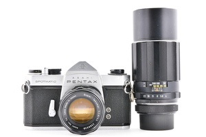 PENTAX SP + Super-Takumar 55mm F1.8 + 200mm F4 ペンタックス フィルムカメラ MF一眼レフ SPOTMATIC 標準 望遠 単焦点レンズ ■01386