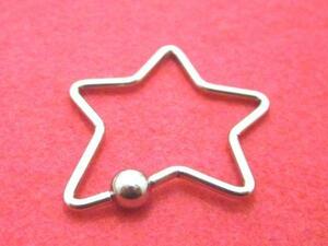. Star star deformation design stainless steel earrings 14G 170515