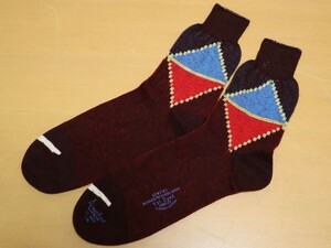  rare! dead stock!50s Vintage diamond pattern socks 11 1/2? VAT DYED.. dyeing men's socks vintage sox / 40s rockabilly 