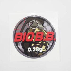 BBボトル サバゲ―ステッカー 手榴弾 （赤 0.28g） 1枚 BIO B.B. バイオビービー ボトルシール