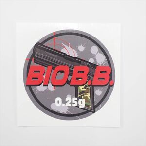 BBボトル サバゲ―ステッカー ピストル GUN（赤 0.25g） 1枚 BIO B.B. バイオビービー ボトルシール