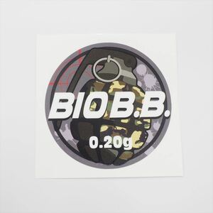 BBボトル サバゲ―ステッカー 手榴弾 （白 0.20g） 1枚 BIO B.B. バイオビービー ボトルシール