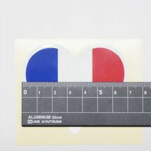 （反射）ハート フランス国旗 ステッカー（7cm）トリコロール 屋外対応 リフレクター 事故防止 HEART フラッグ_画像3