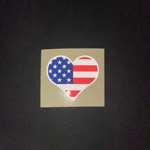 （反射）ハート アメリカ国旗 ステッカー（5cm）星条旗 屋外対応 リフレクター 事故防止 HEART フラッグ_画像2