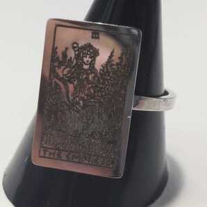 送料無料! 【15号】 タロットカード リング 指輪 何らかの意味を示すカード 占い 占星術 魔術 詐欺 ファンスマ