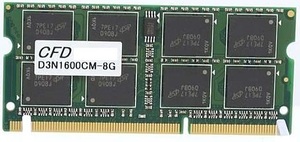 【CFD】8GB DDR3L-12800 ノートPC用 メモリ SO-DIMM 低電圧 1.35v バルク 型番：D3N1600CM-8G