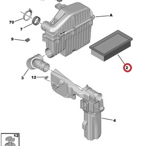 CITROEN シトロエン C3 A5HM01用 エアフィルターの画像2