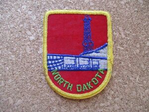 70s ノースダコタ州 NORTH DAKOTA刺繍ワッペン/AミルアンドエレベーターVintage観光ビンテージ農業patches旅行スーベニア土産アップリケUSA