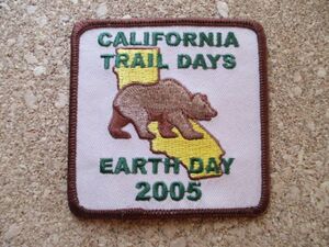 00s カリフォルニア州CALIFORNIA TRAIL DAYS EARTH DAYワッペン刺繍ワッペン/地球環境アースデイ観光スーベニア土産リパブリック熊パッチ