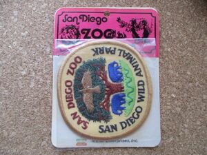 80s サン・ディエゴ動物園SAN DIEGO ZOO WILD ANIMAL PARKビンテージ刺繍ワッペン/サファリパーク鳥ゾウ象ぞうカリフォルニアUS土産パッチ