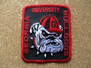 90s ジョージア大学GEORGIA UNIVERSITYブルドッグスBULLDOGS ビンテージ刺繍ワッペン/パッチUGAカレッジ犬アップリケいぬフットボールNFL