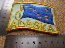 70s ALASKA アラスカ 国旗 刺繍ワッペン/ビンテージ旅行Vintage観光スーベニア土産USAアップリケ旗パッチPATCHES_画像9