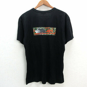 y■1999年 フランス製■アーペーセー/A.P.C カモフラプリントTシャツ■黒【 1 】MENS/52【中古】