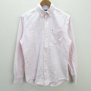 ■ Вышивка с логотипом Tommy Hilfiger Oxford BD рубашка BD [xs] Pink/Mens/44 [Используется]