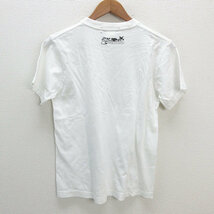 s■ビームスT/BEAMS T ビッグプリント 半袖Tシャツ【S】白/MENS/38【中古】_画像3