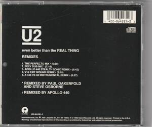 U2 Even Better Than The Real Thing РЕМИКСЫ Ремиксы US Edition Maxi CD Сингл : Paul Oakenfold Apollp 440