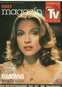 MADONNA　マドンナ 　表紙雑誌　MAGAZINE DNES + TV (2000)　チェコ 雑誌　：　表紙 ＋ 記事