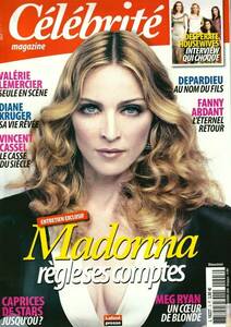 MADONNA　マドンナ　表紙雑誌　celebrite (2008)　フランス雑誌　　表紙 ＋ 記事