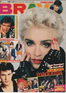 MADONNA　マドンナ　表紙雑誌　BRAVO (1987年）　ドイツ雑誌 　：　表紙 ＋ 記事
