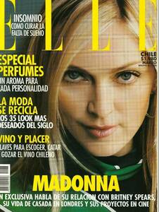 美品　MADONNA　マドンナ　表紙雑誌 　ELLE （チリ版）　 2001年　　表紙＋特集記事
